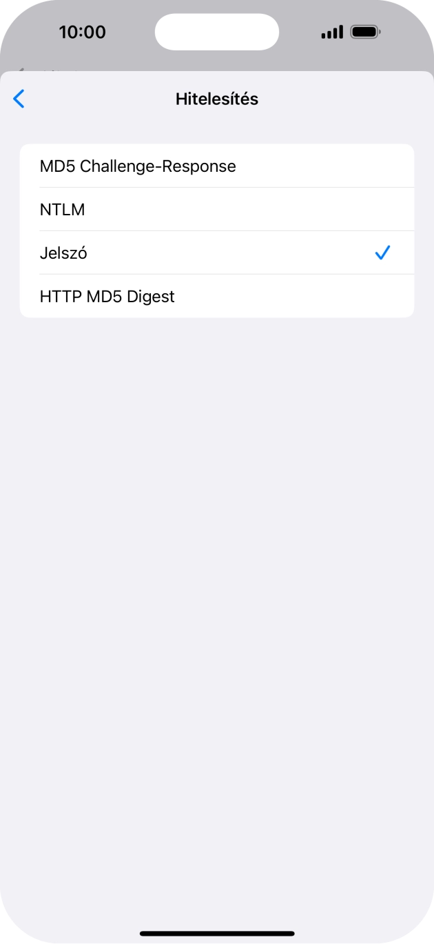 Válaszd a Jelszó lehetőséget.