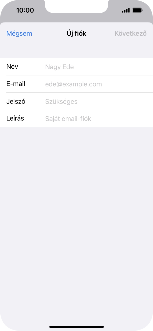 Kattints a Név mezőre, és írd be a kívánt küldőnevet.