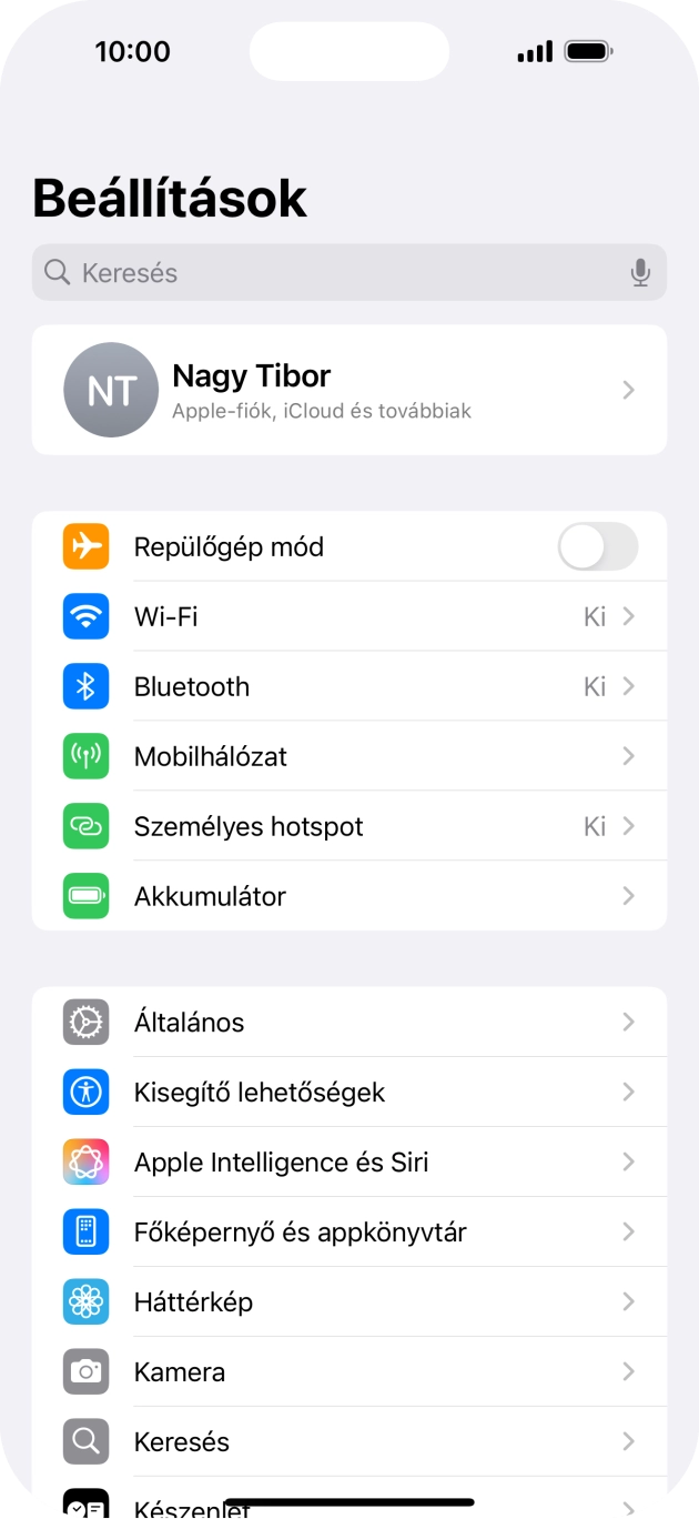 Válaszd a Mobihálózat lehetőséget. Válaszd a Mobihálózat lehetőséget.