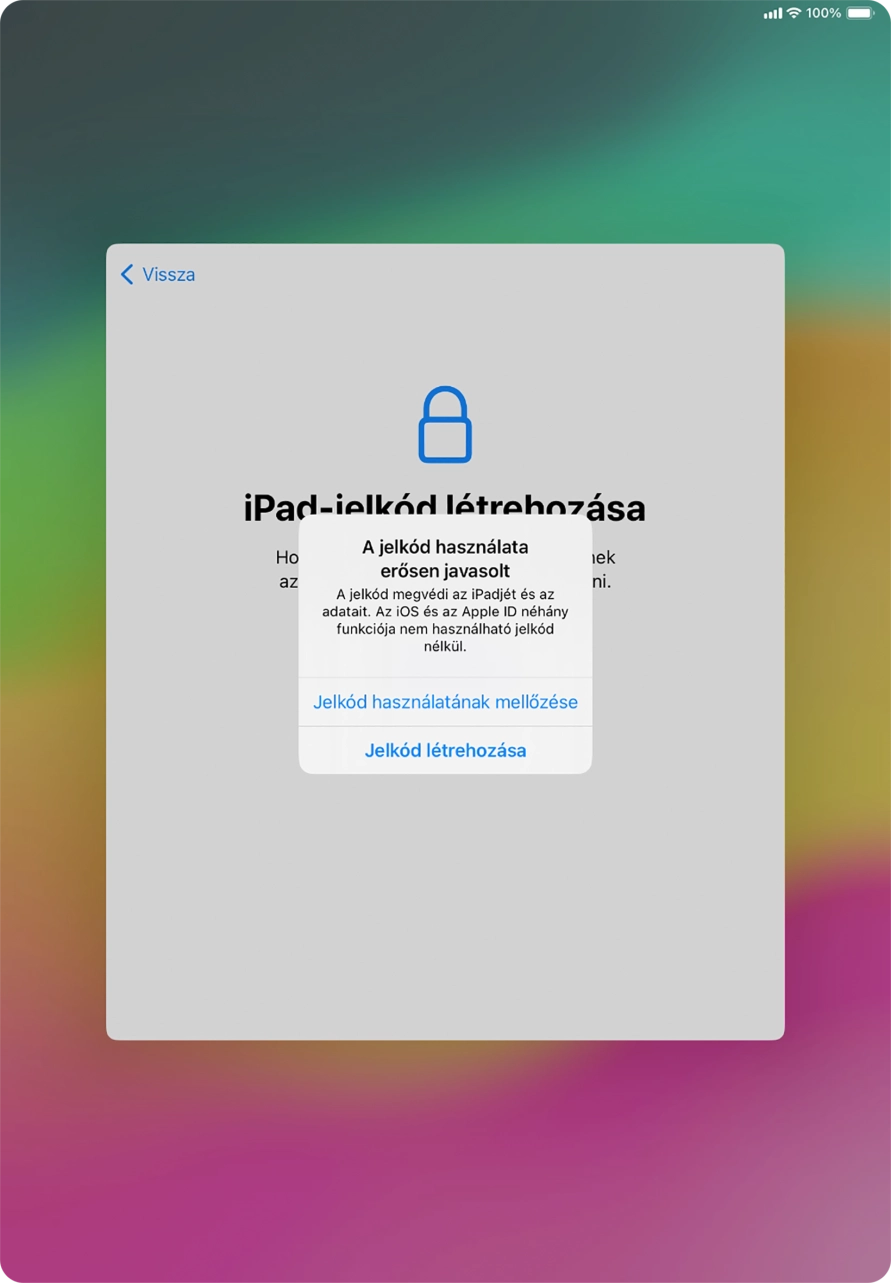 Ha kikapcsolod a funkciót, válaszd a Jelkód használatának mellőzése lehetőséget.