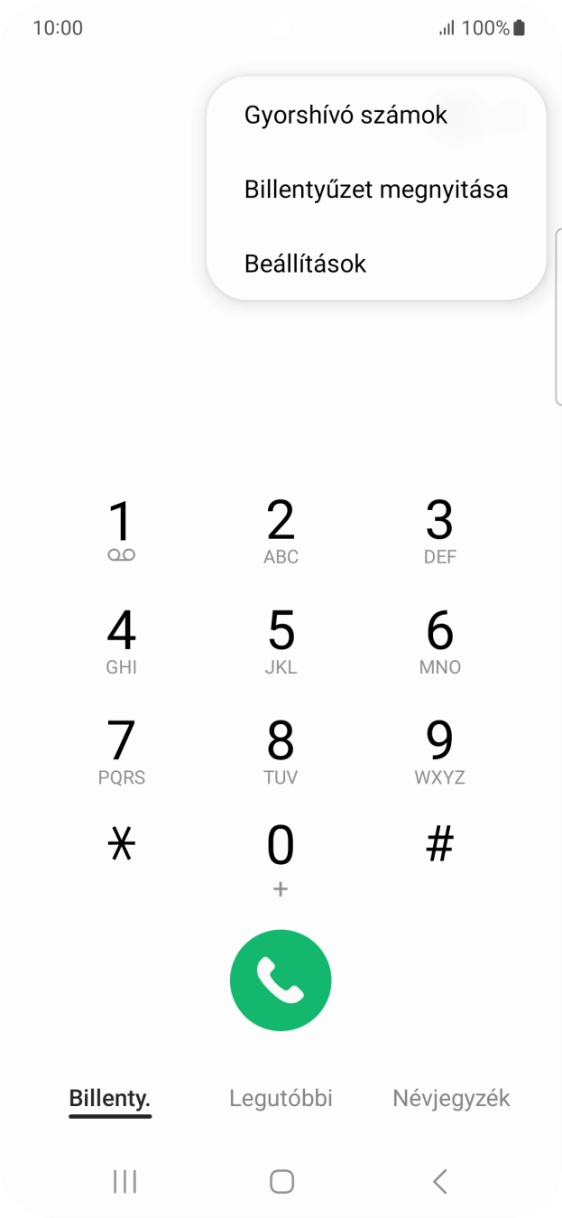 Válaszd a Beállítások lehetőséget. Válaszd a Beállítások lehetőséget.