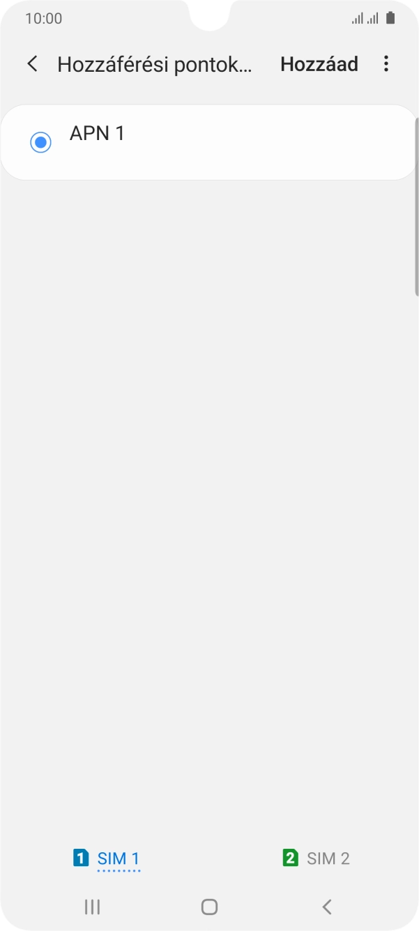 Kattints a kívánt SIM-kártyára.