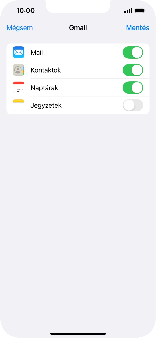Amennyiben a kijelzőn ez a képernyőkép látható, az e-mail-fiókodat felismerte a rendszer, és automatikusan beállította. Kövesd a képernyőn megjelenő utasításokat további adatok csatolásához, és fejezd be az új fiók létrehozását.