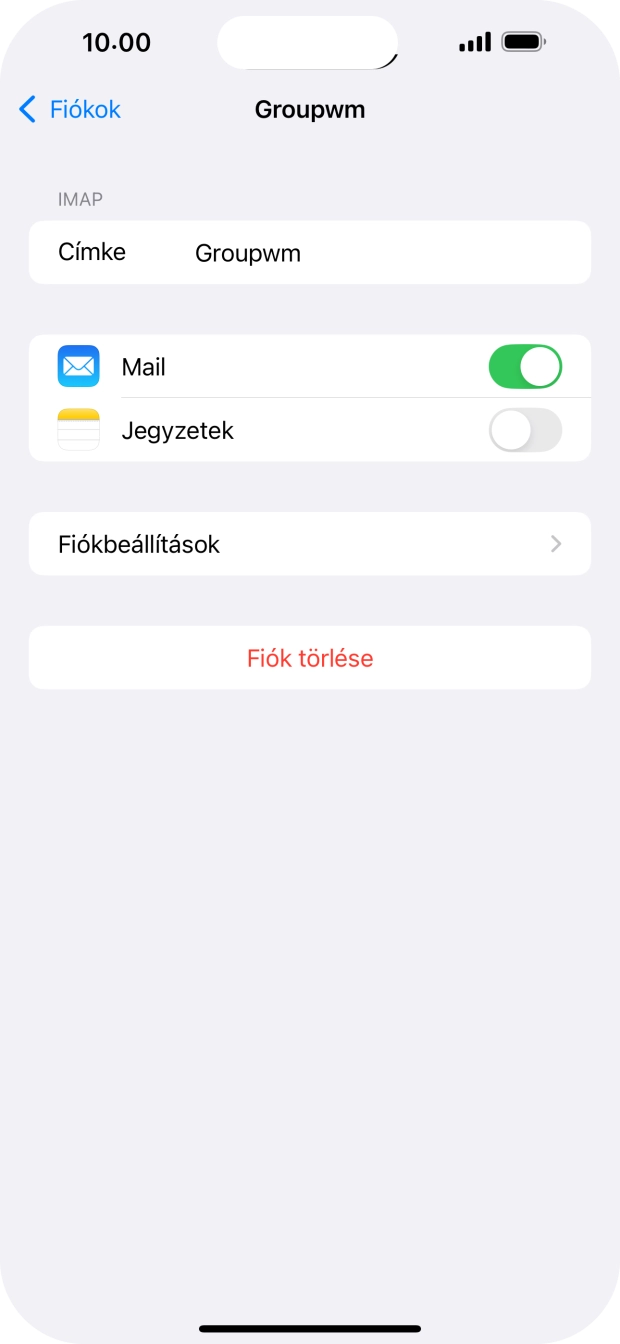 Válaszd a Fiókbeállítások lehetőséget.