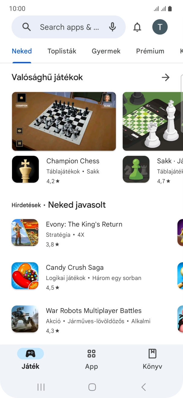 Kattints a keresés mezőre.