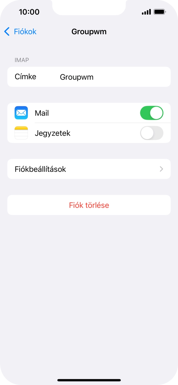 Válaszd a Fiókbeállítások lehetőséget.