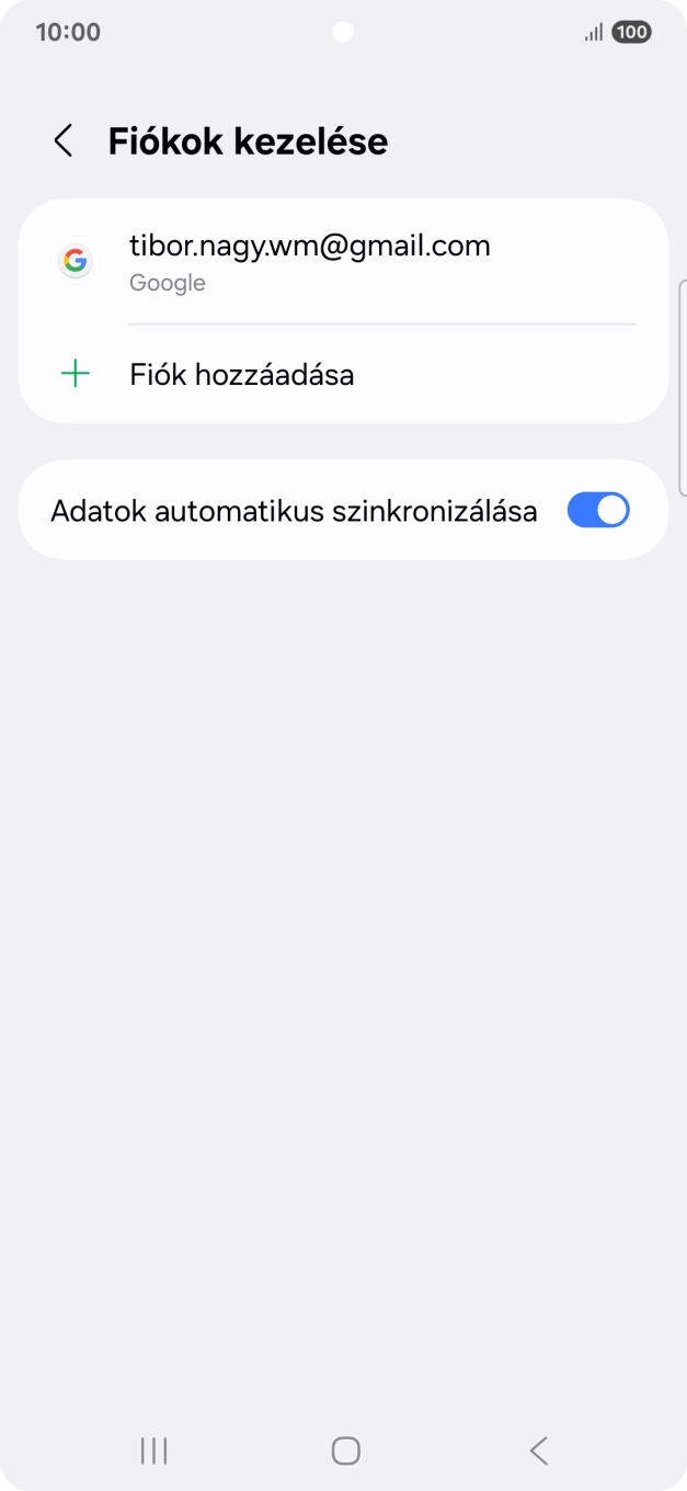 Válaszd a Fiók hozzáadása lehetőséget.