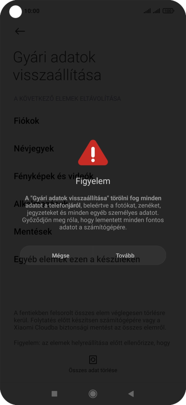 Válaszd a Tovább lehetőséget.