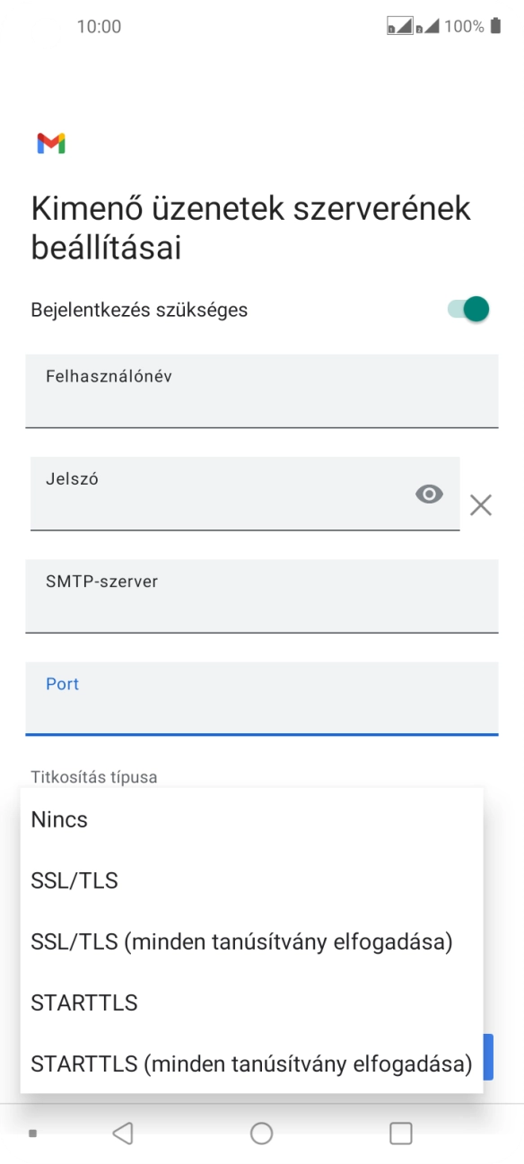 Válaszd a Nincs lehetőséget.