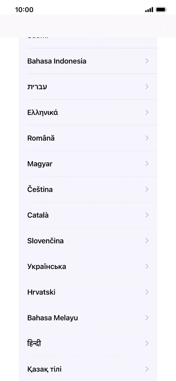Válaszd ki a kívánt nyelvet.