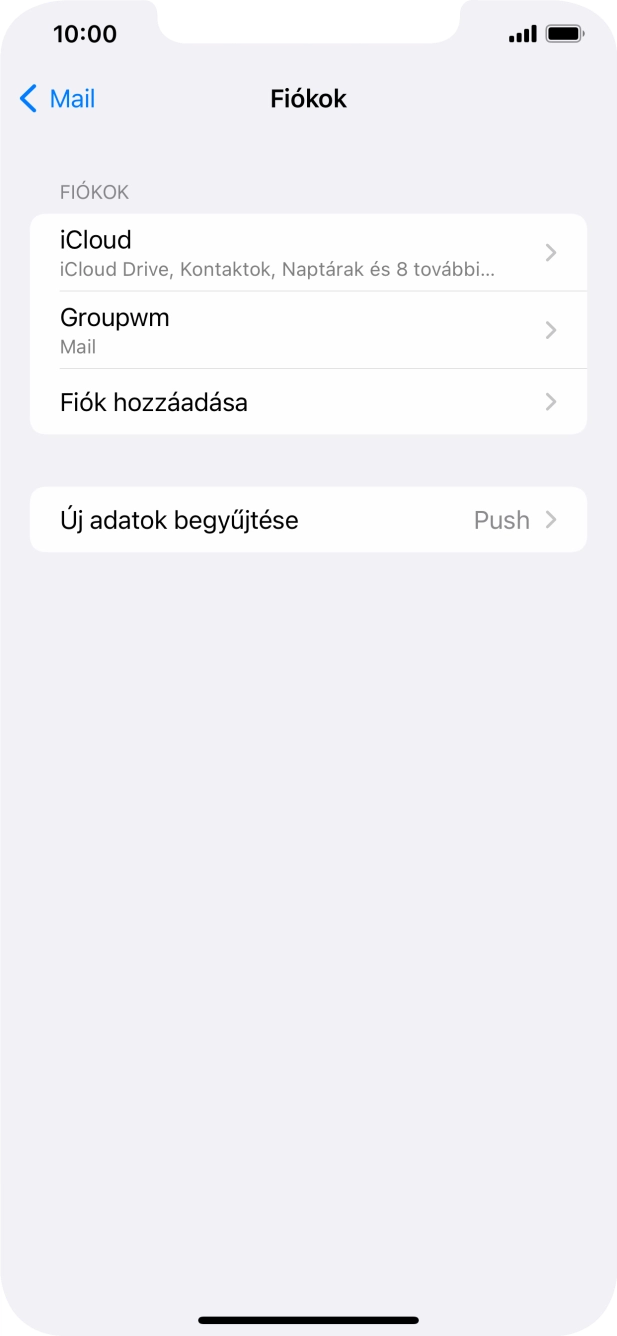 Kattints az imént létrehozott e-mail-fiók nevére.