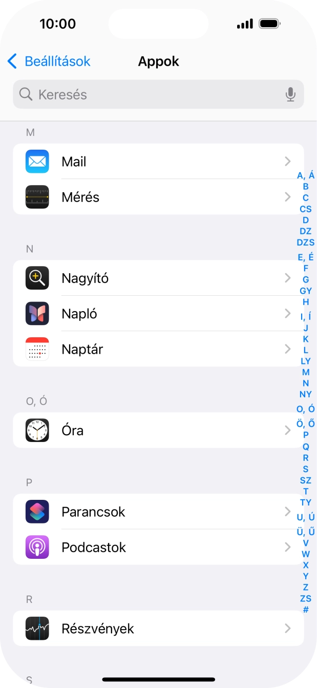 Válaszd a Mail lehetőséget.