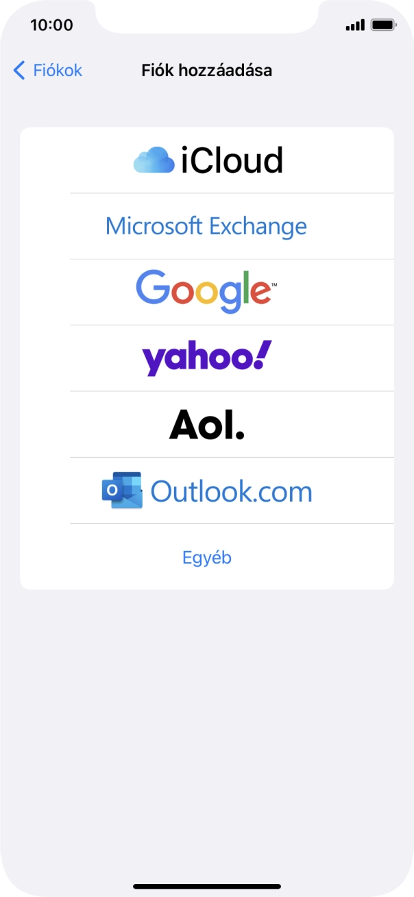 Válaszd az Egyéb lehetőséget.