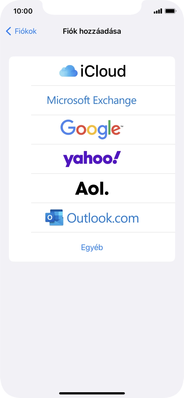 Válaszd az Egyéb lehetőséget.