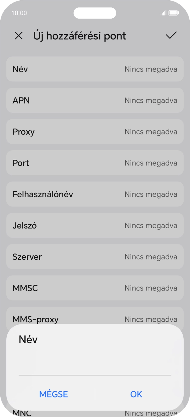 Írd be azt, hogy One MMS, és válaszd az OK lehetőséget.