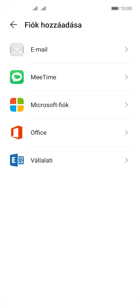Válaszd az E-mail lehetőséget.