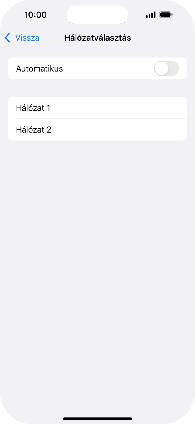 Ha kikapcsolod a funkciót, válaszd a kívánt hálózatot.
