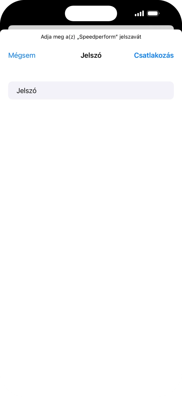 Írd be a Wi-Fi hálózatodhoz tartózó jelszót, és válaszd a Csatlakozás lehetőséget. Írd be a Wi-Fi hálózatodhoz tartózó jelszót, és válaszd a Csatlakozás lehetőséget.