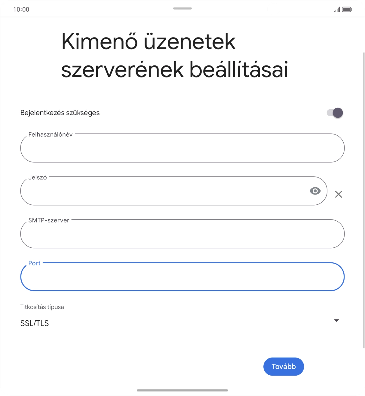 Válaszd a Tovább lehetőséget.