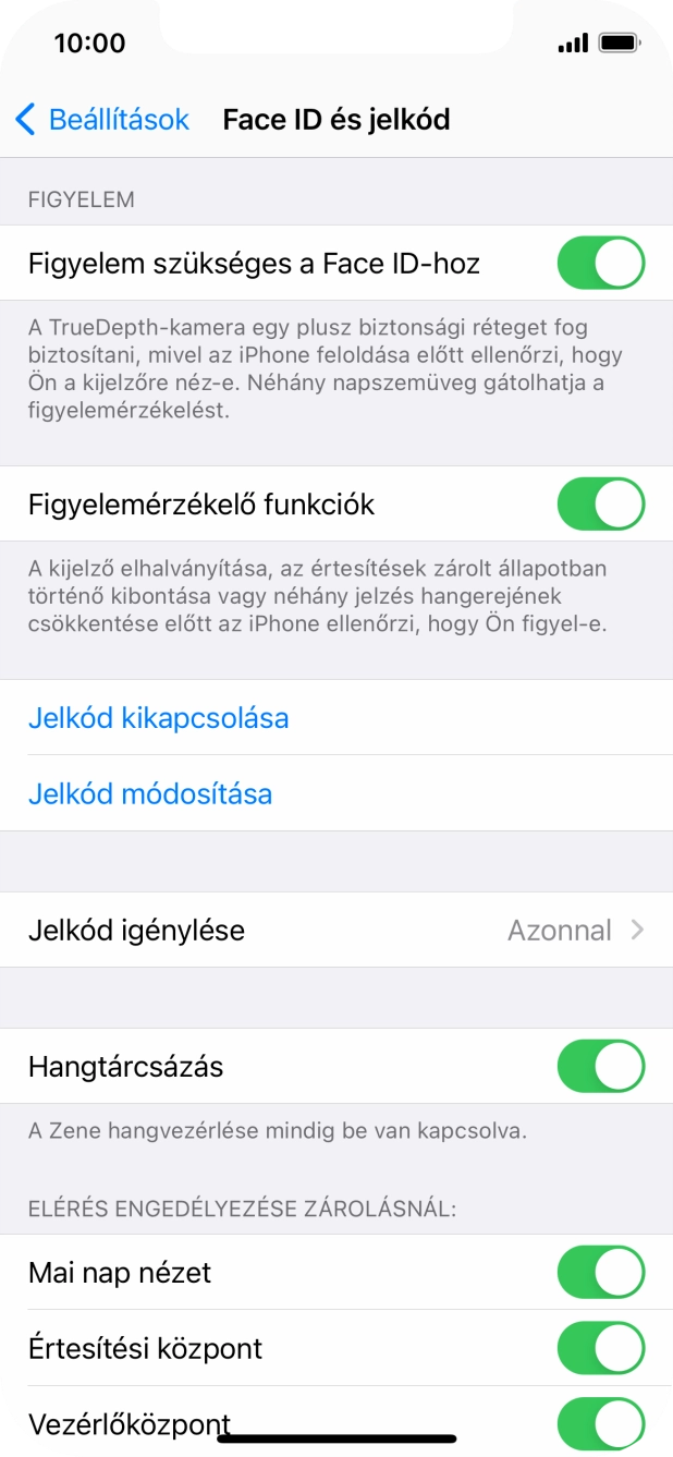 Válaszd a Jelkód kikapcsolása lehetőséget, és írj be kétszer egymás után egy tetszőleges képernyőzárkódot. Válaszd a Jelkód kikapcsolása lehetőséget, és írj be kétszer egymás után egy tetszőleges képernyőzárkódot.