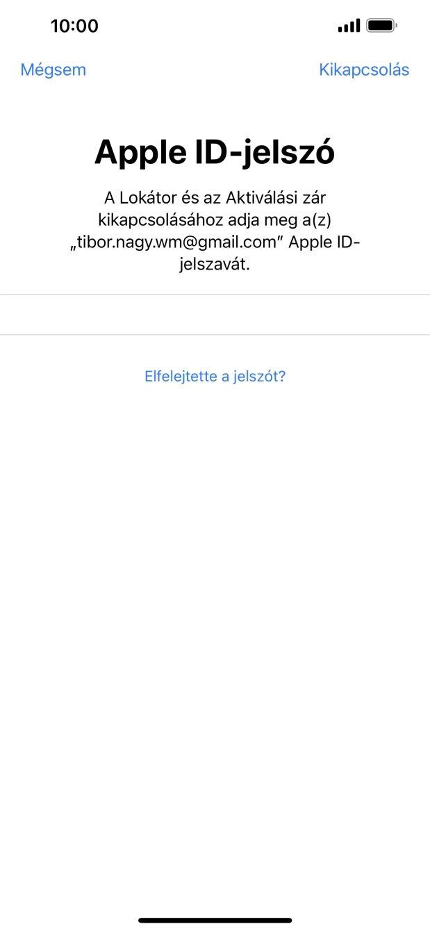 Válaszd a Kikapcsolás lehetőséget.