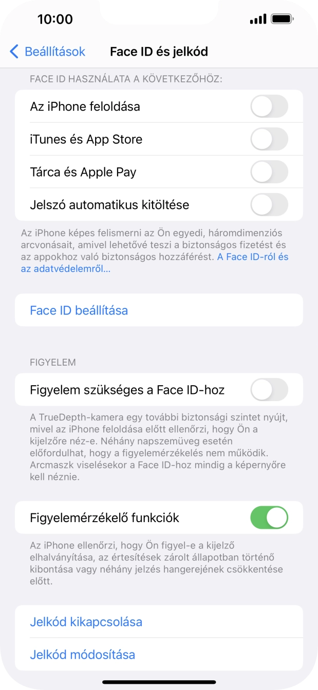 Válaszd a Jelkód kikapcsolása lehetőséget, és írd be a képernyőzárkódot. Válaszd a Jelkód kikapcsolása lehetőséget, és írd be a képernyőzárkódot.