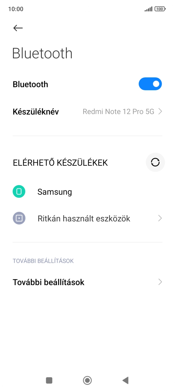 Válaszd ki a kívánt Bluetooth-eszközt, és kövesd a kijelzőn megjelenő utasításokat annak telefonodhoz történő csatlakoztatásához. Válaszd ki a kívánt Bluetooth-eszközt, és kövesd a kijelzőn megjelenő utasításokat annak telefonodhoz történő csatlakoztatásához.