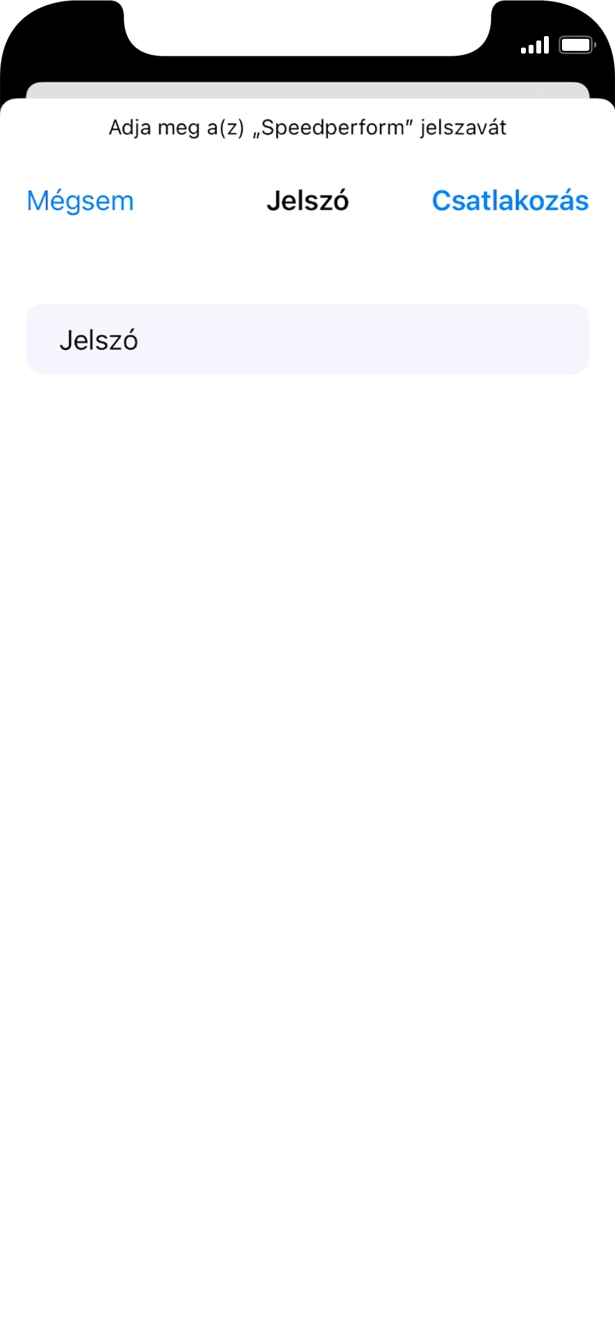 Írd be a Wi-Fi hálózatodhoz tartózó jelszót, és válaszd a Csatlakozás lehetőséget.