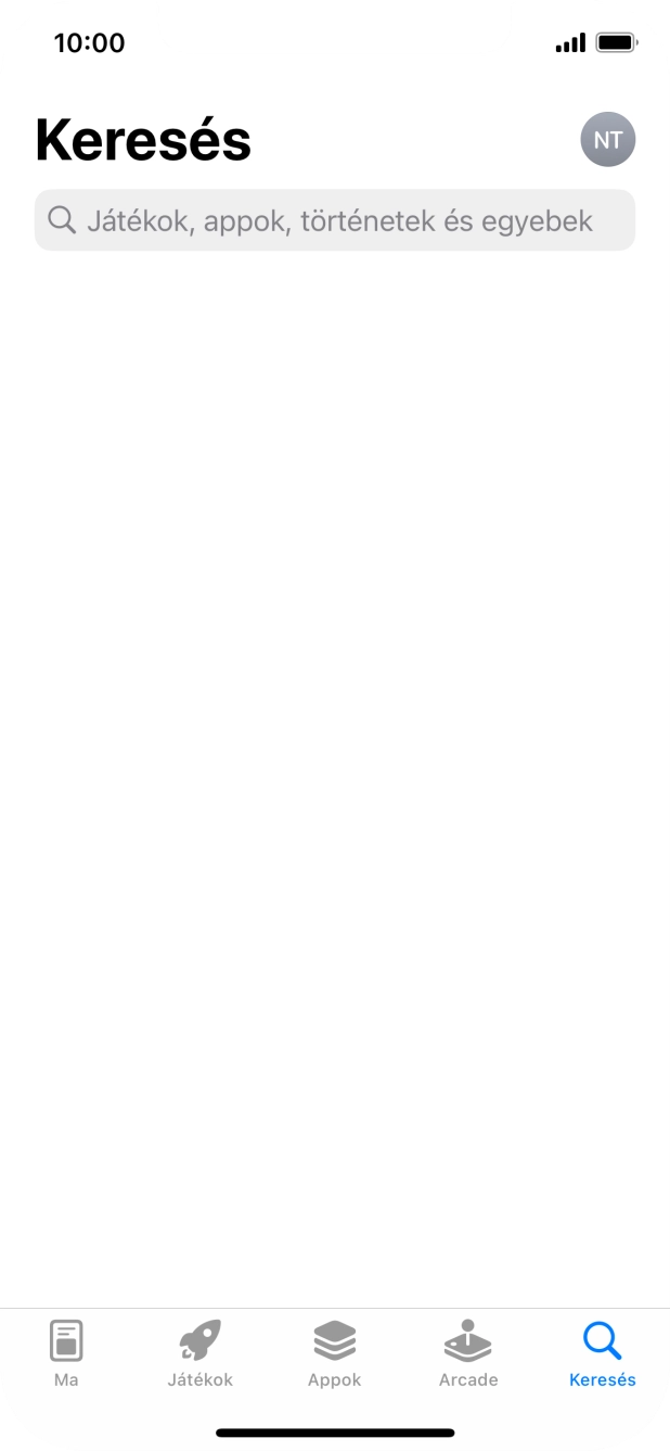 Kattints a keresés mezőre, és írd be a keresett alkalmazás nevét vagy tárgykörét.