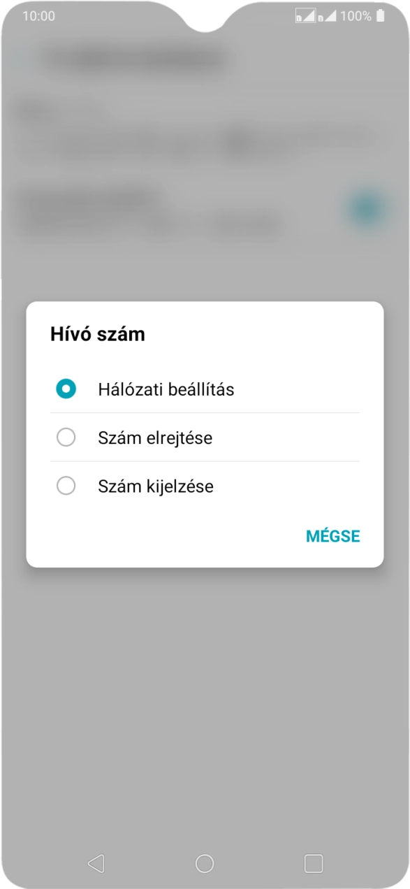 Válaszd a Szám kijelzése lehetőséget a hívószámküldés bekapcsolásához.