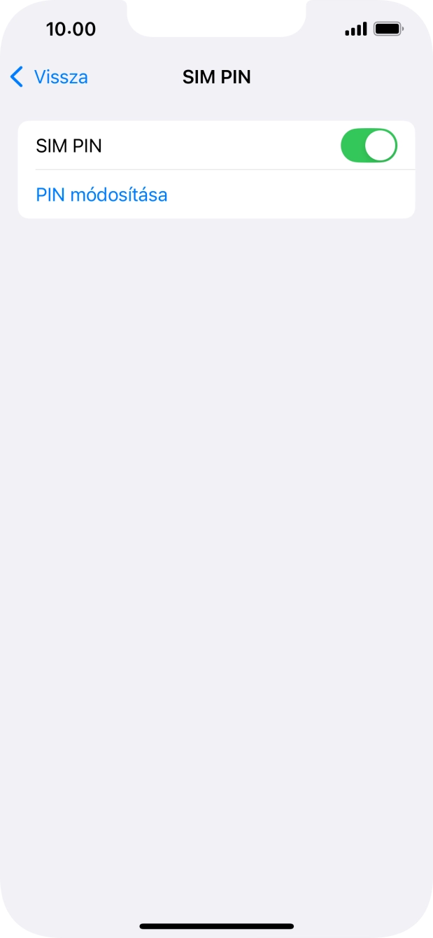 Kattints a „SIM PIN” melletti csúszkára a funkció be- vagy kikapcsolásához. Kattints a „SIM PIN” melletti csúszkára a funkció be- vagy kikapcsolásához.