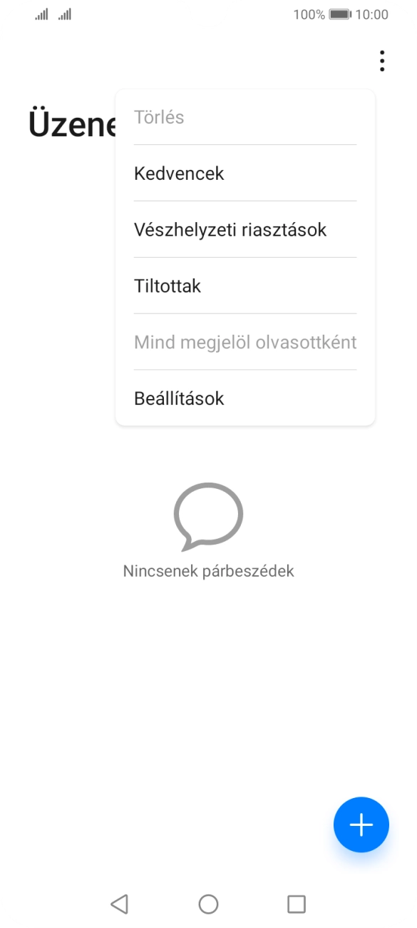 Válaszd a Beállítások lehetőséget. Válaszd a Beállítások lehetőséget.