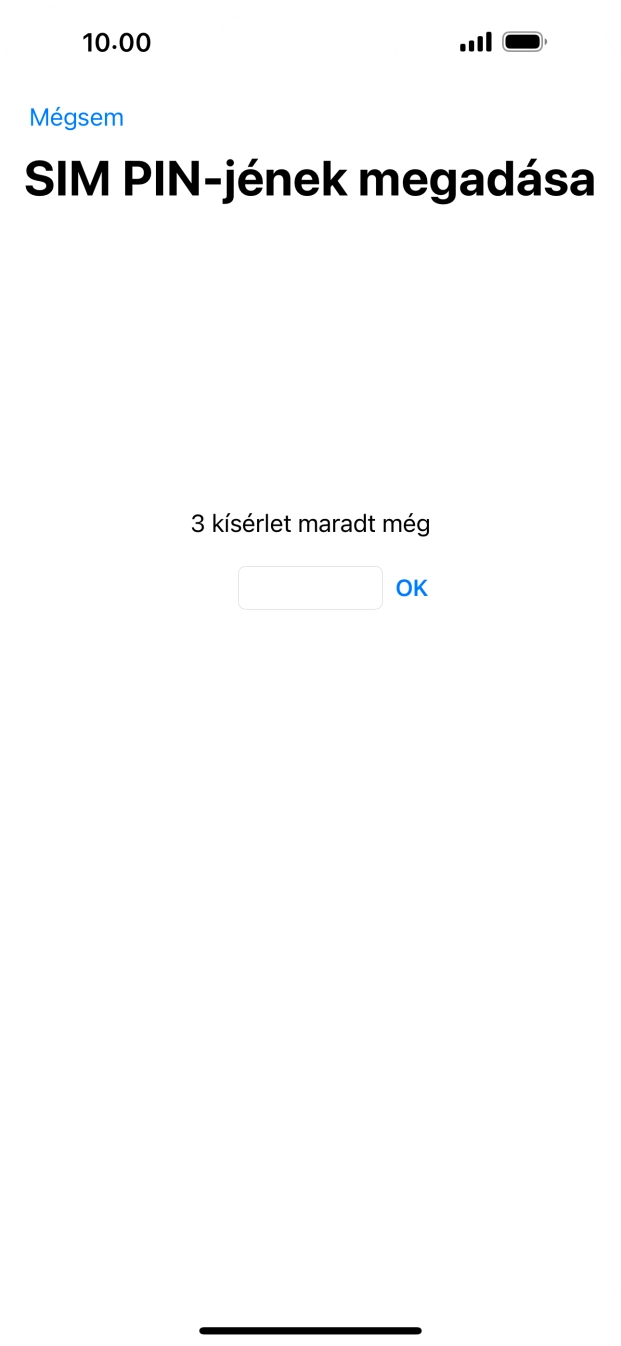 Amennyiben a SIM-kártyád zárolva van, írd be a PIN-kódodat, és válaszd az OK lehetőséget.