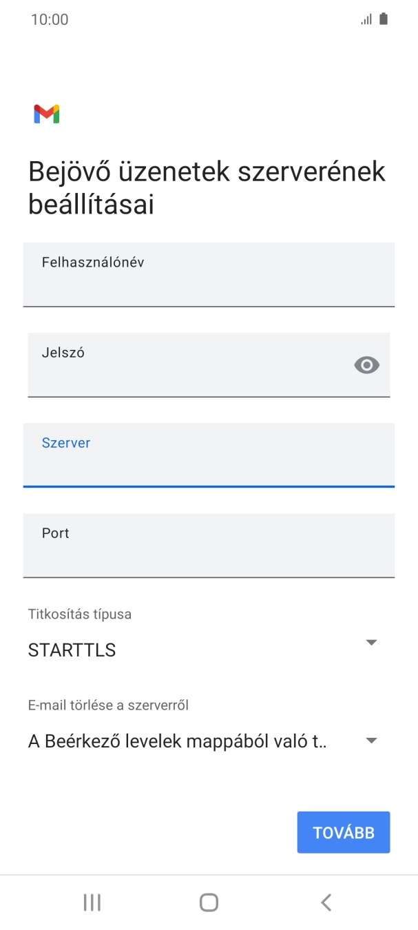 Kattints a „Port” alatti mezőre, és írd be a következőt: 110.