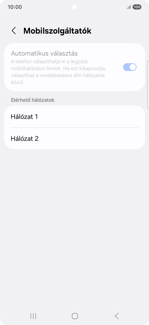 Válaszd ki a kívánt hálózatot.