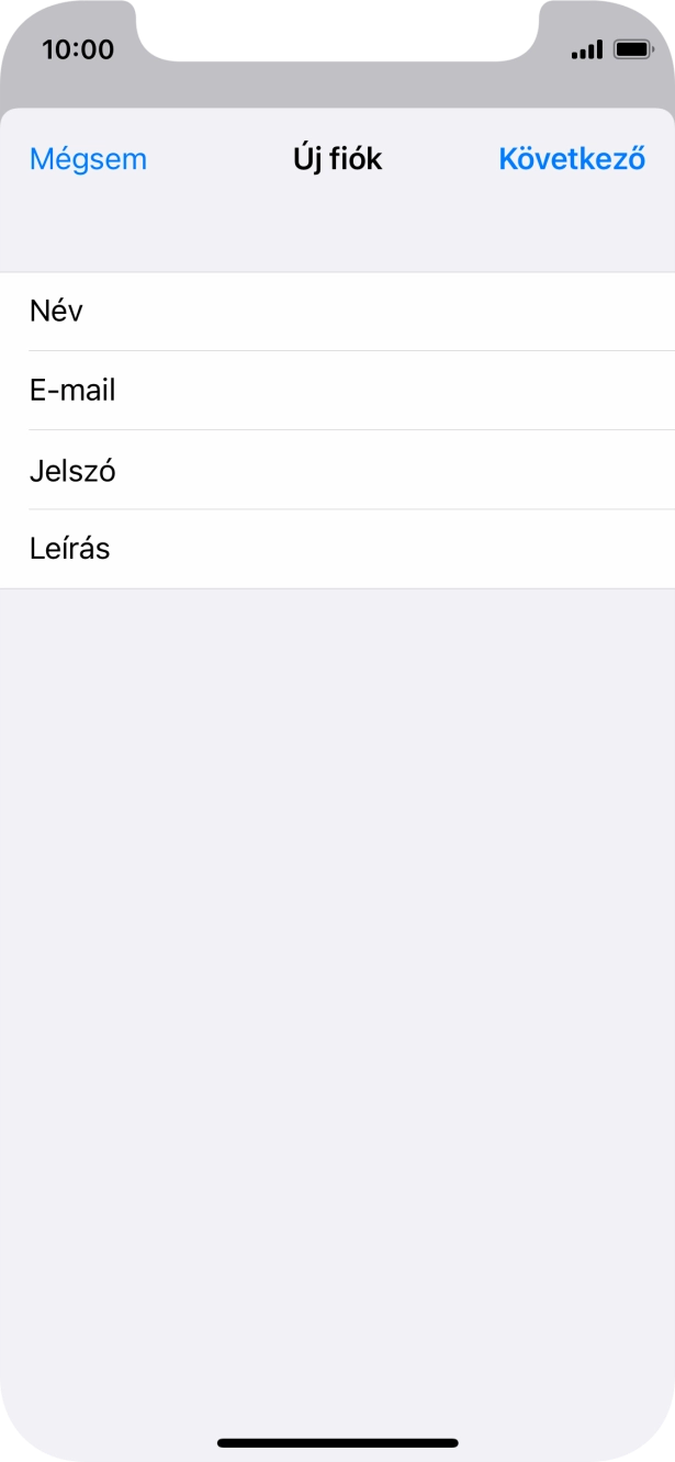 Kattints a Leírás mezőre, és írd be az e-mail-fiók kívánt nevét.