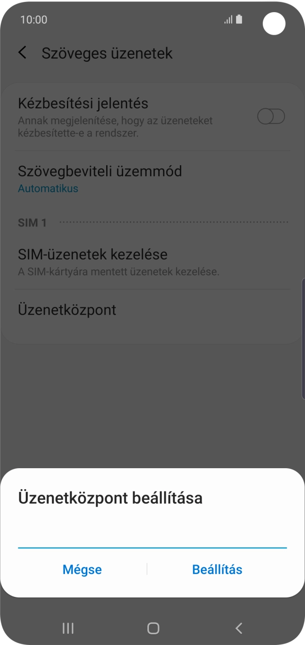 Írd be a +36709996500 számot, és válaszd a Beállítás lehetőséget.