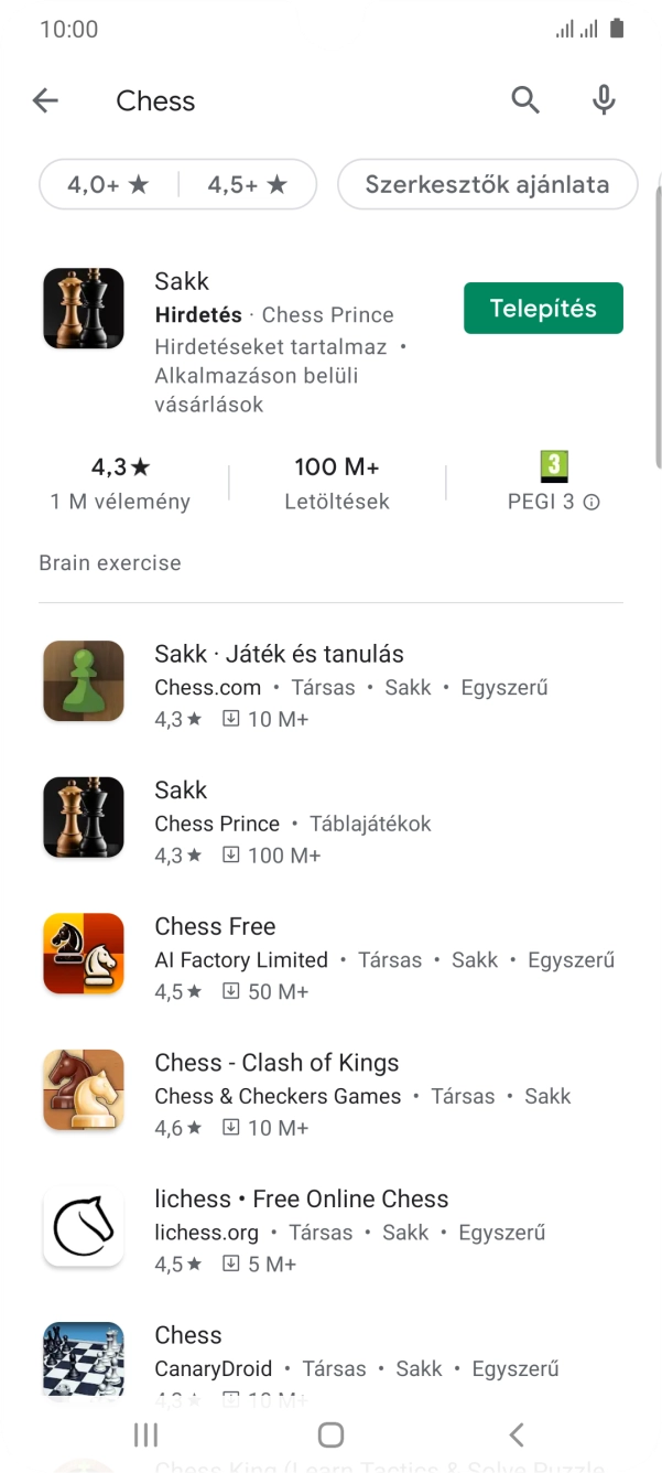 Kattints a kívánt alkalmazásra.