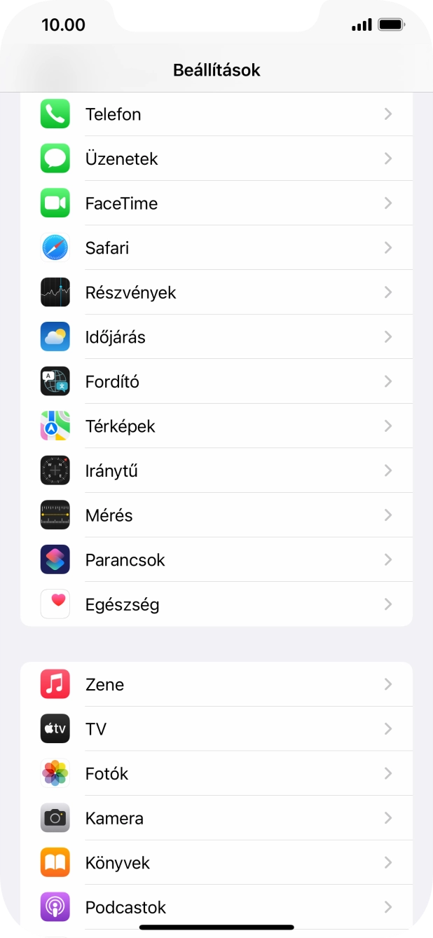 Válaszd az Üzenetek lehetőséget.