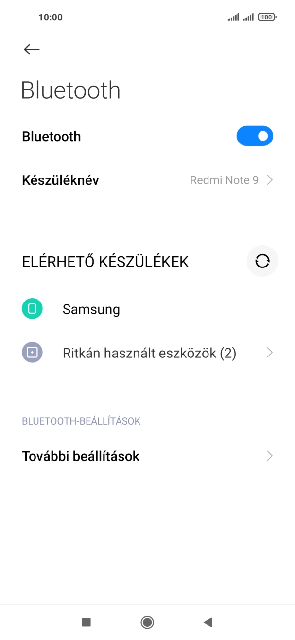 Válaszd ki a kívánt Bluetooth-eszközt, és kövesd a kijelzőn megjelenő utasításokat annak telefonodhoz történő csatlakoztatásához. Válaszd ki a kívánt Bluetooth-eszközt, és kövesd a kijelzőn megjelenő utasításokat annak telefonodhoz történő csatlakoztatásához.