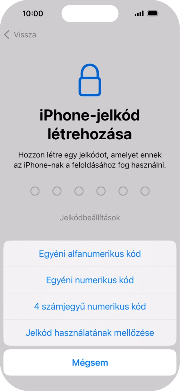 A képernyőzár használatának bekapcsolásához kövesd a képernyőn megjelenő utasításokat, vagy válaszd a Jelkód használatának mellőzése lehetőséget.