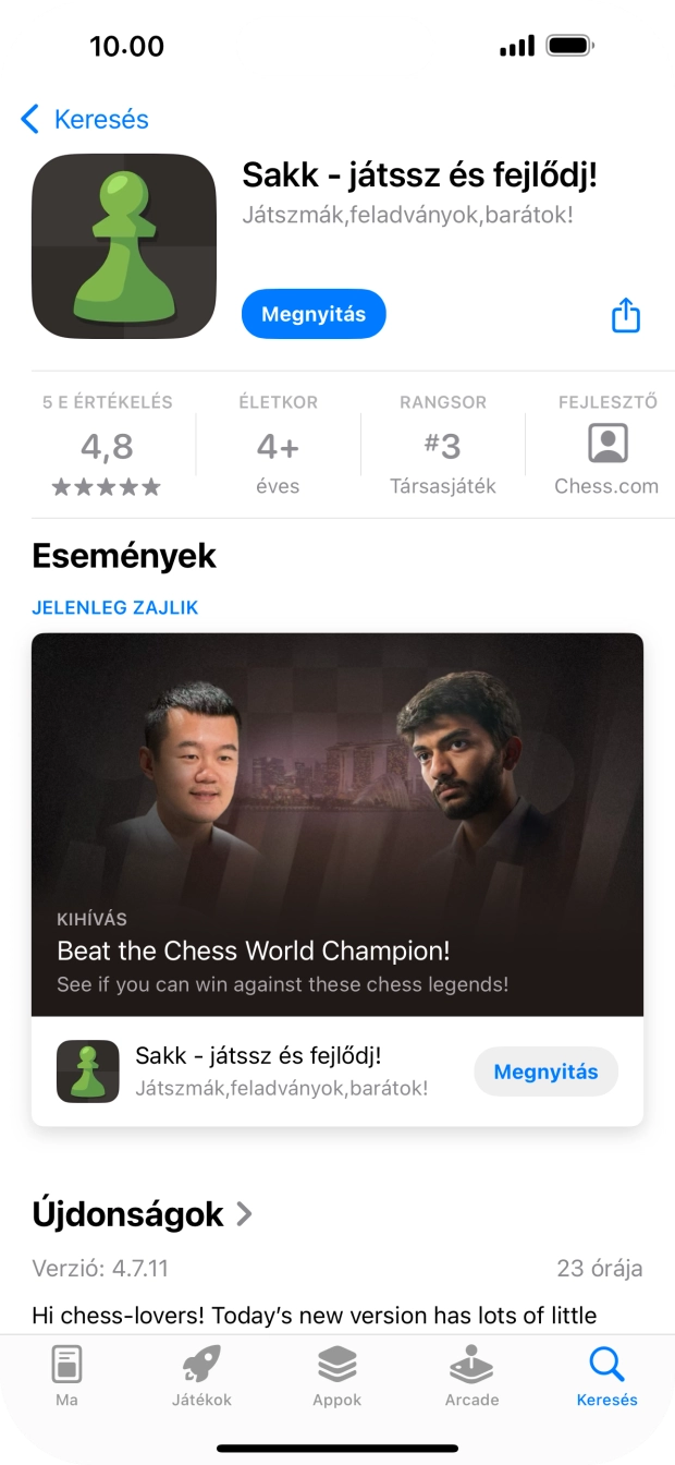 Húzd az ujjad felfelé a kijelző aljáról, hogy visszatérj a kezdőképernyőhöz.