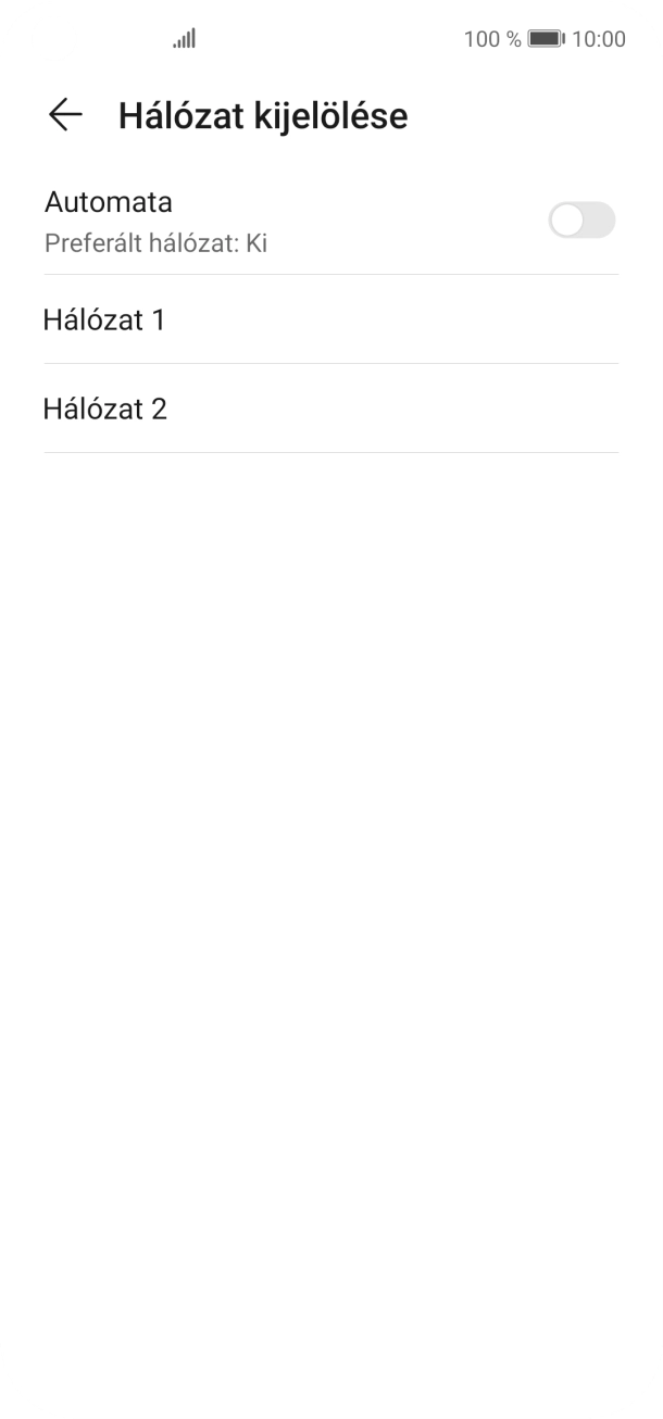 Válaszd ki a kívánt hálózatot.