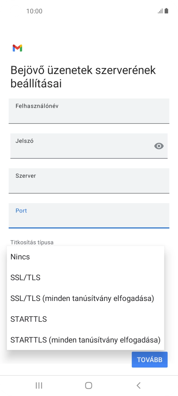 Válaszd a Nincs lehetőséget.