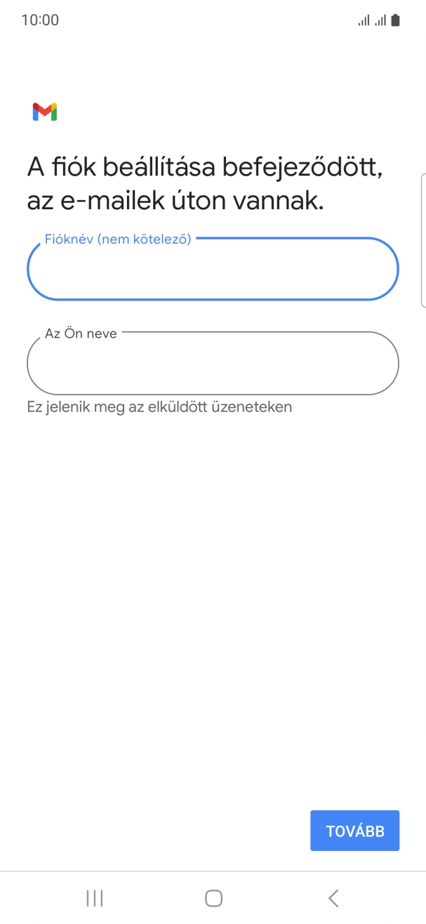 Kattints „Az Ön neve” alatti mezőre, és írd be a kívánt küldőnevet.