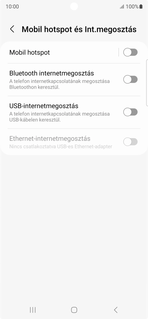 Válaszd a Mobil hotspot lehetőséget. Válaszd a Mobil hotspot lehetőséget.