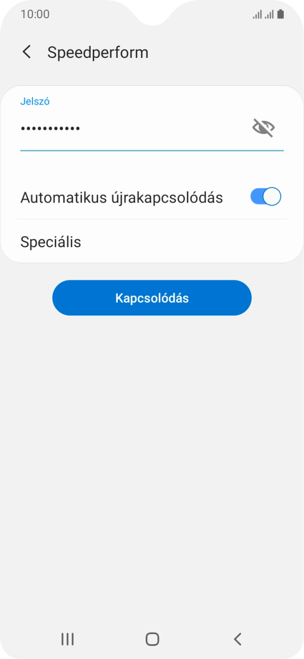 Írd be a Wi-Fi hálózatodhoz tartózó jelszót, és válaszd a Kapcsolódás lehetőséget. Írd be a Wi-Fi hálózatodhoz tartózó jelszót, és válaszd a Kapcsolódás lehetőséget.