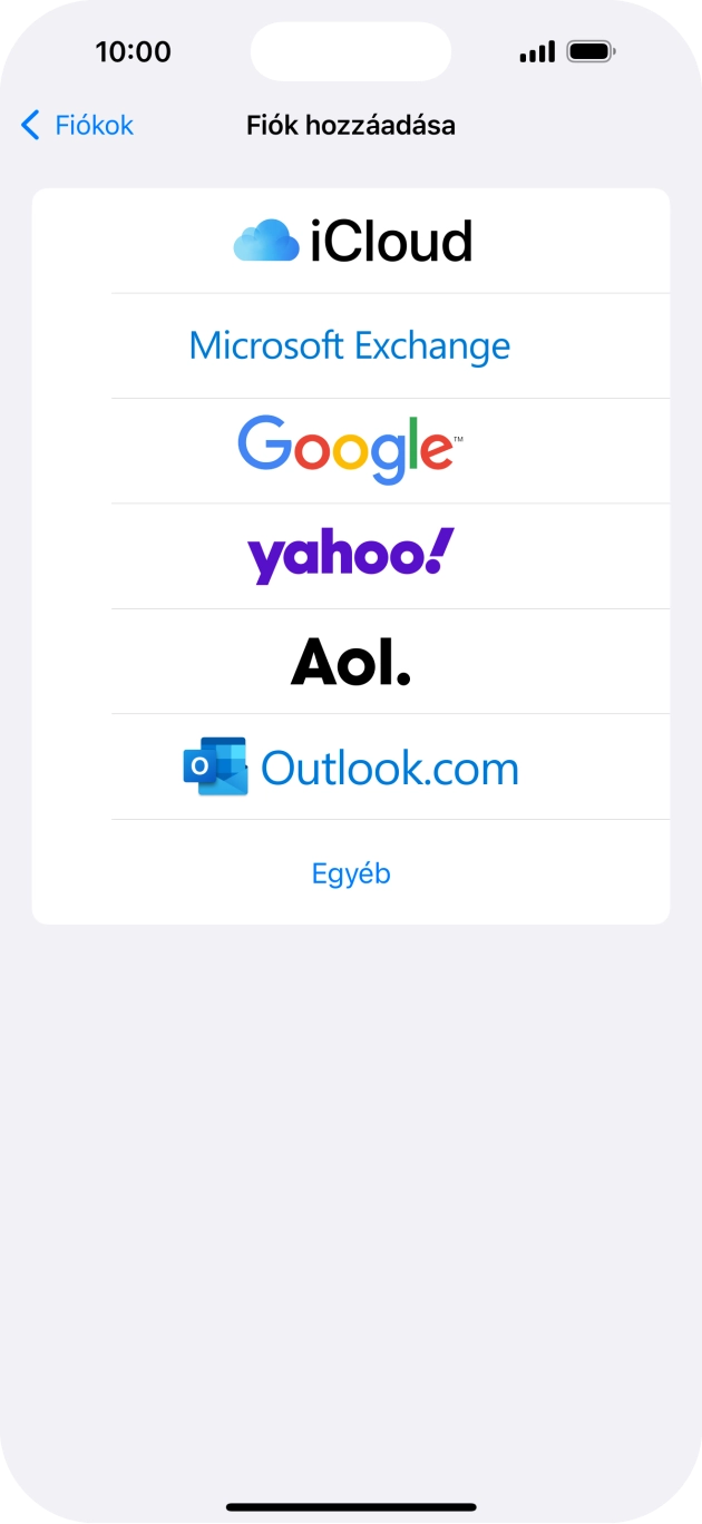Válaszd az Egyéb lehetőséget.