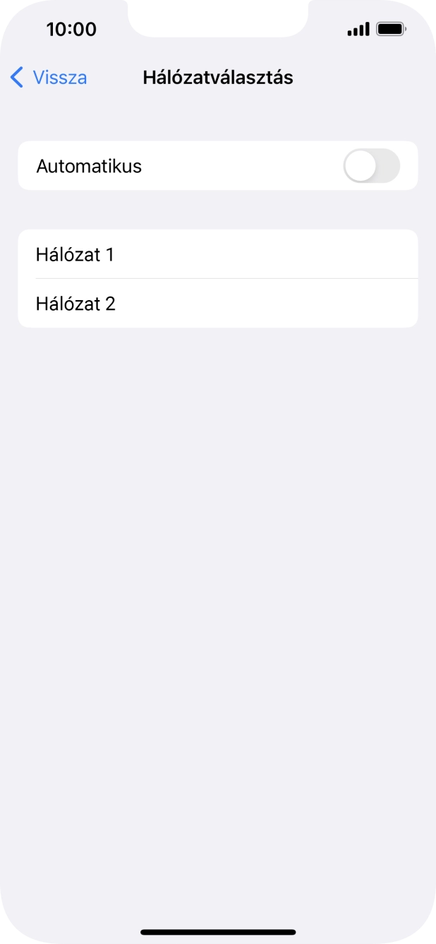 Ha kikapcsolod a funkciót, válaszd a kívánt hálózatot.