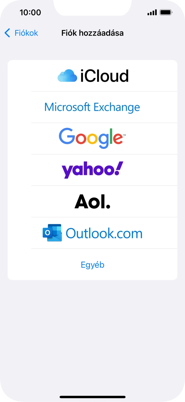 Válaszd az Egyéb lehetőséget.